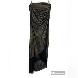 Vintage 90s BYER TOO! Formal Black Shear evening gown with liner Size Large